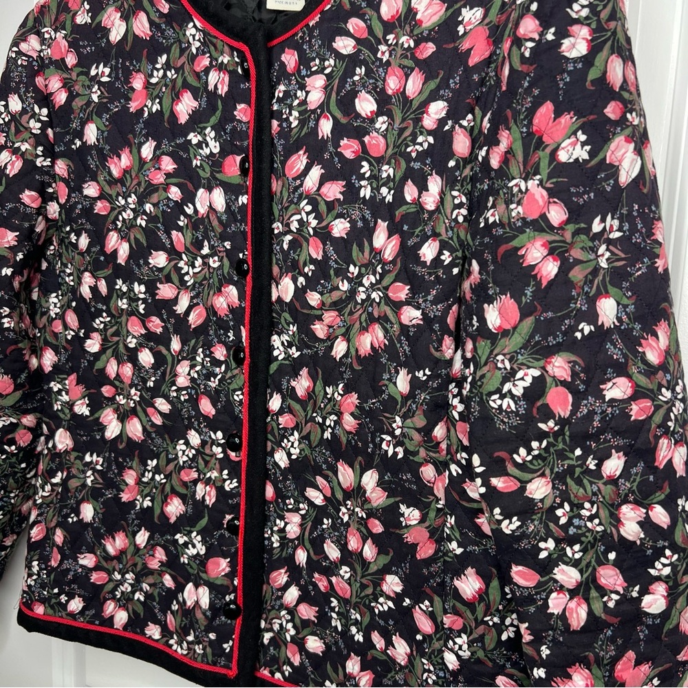 Vintage Y2K Boxy Quilted Boston Traveler Floral Women's Blazer Sz Med / Large - Picture 5 of 10